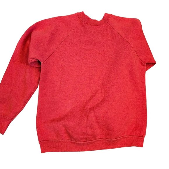 Vintage 90s Red Crewneck Sweatshirt Farm Animals Grandma Grannycore M Red - Picture 6 of 10